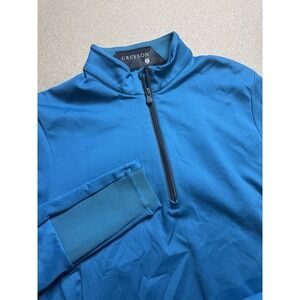 Greyson pullover Performance aqua blue‎ 1/4 zip men's Small $120 Golf Course